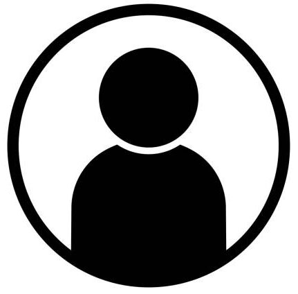 User avatar profile icon black vector illustration website or app member UI button